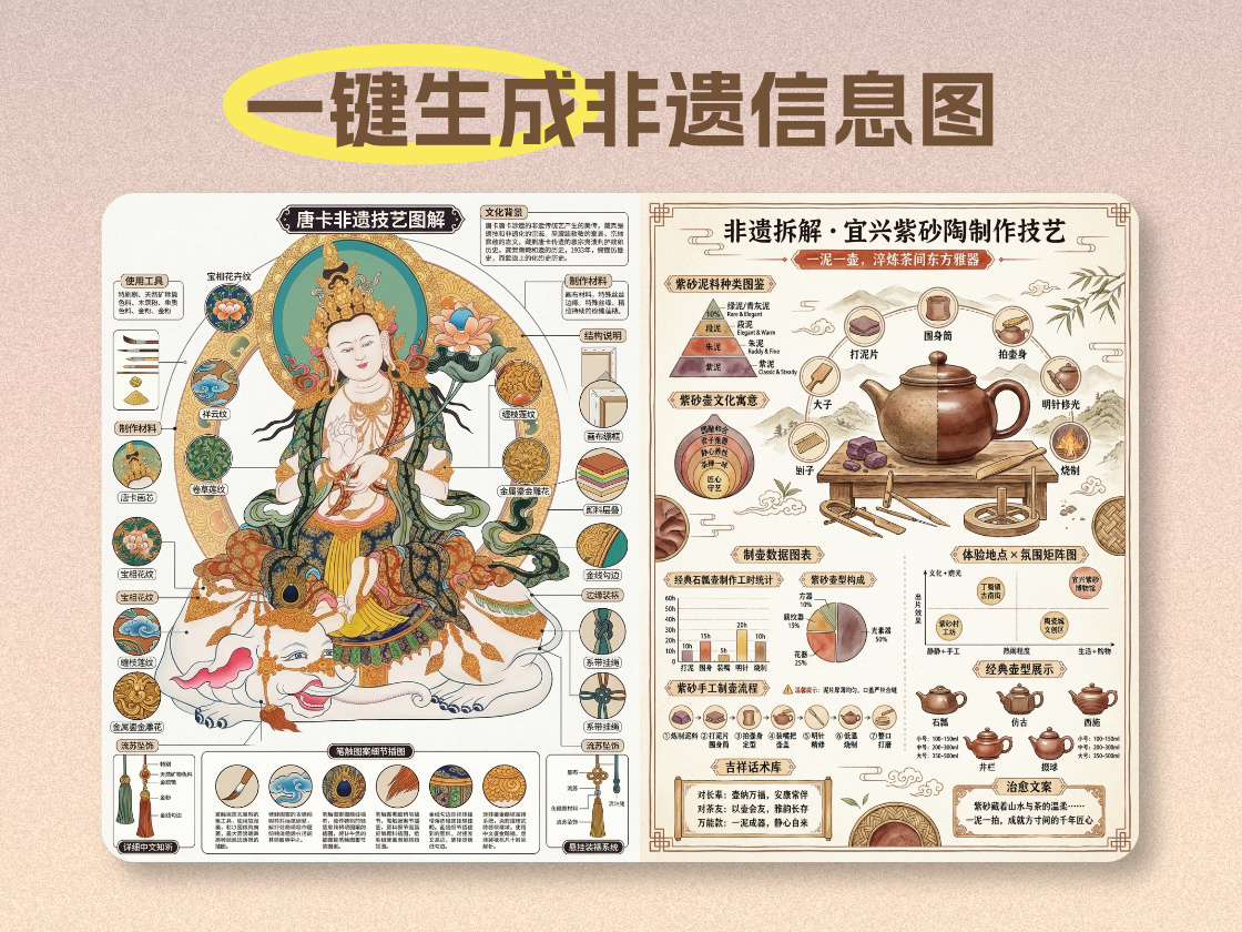 AI-powered one-click generation of intangible cultural heritage visualizations? This tool actually does it!