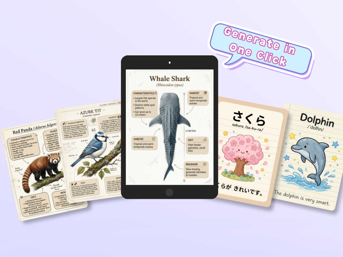 Générateur d'fiches de connaissances AI pour les feuilles de triche et les flashcards