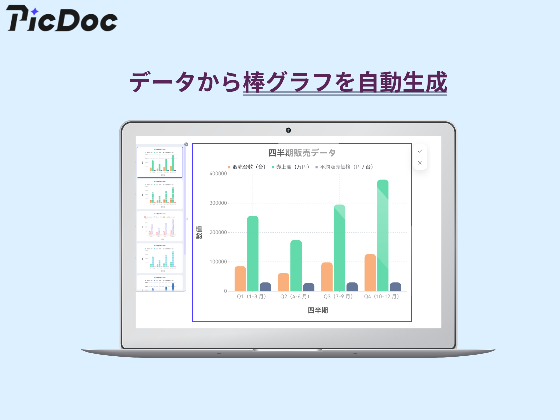 美しい棒グラフをワンクリック生成