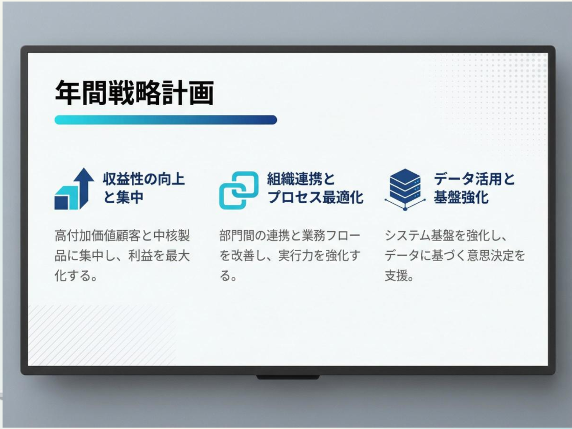 年間戦略計画を一瞬でPPT作成