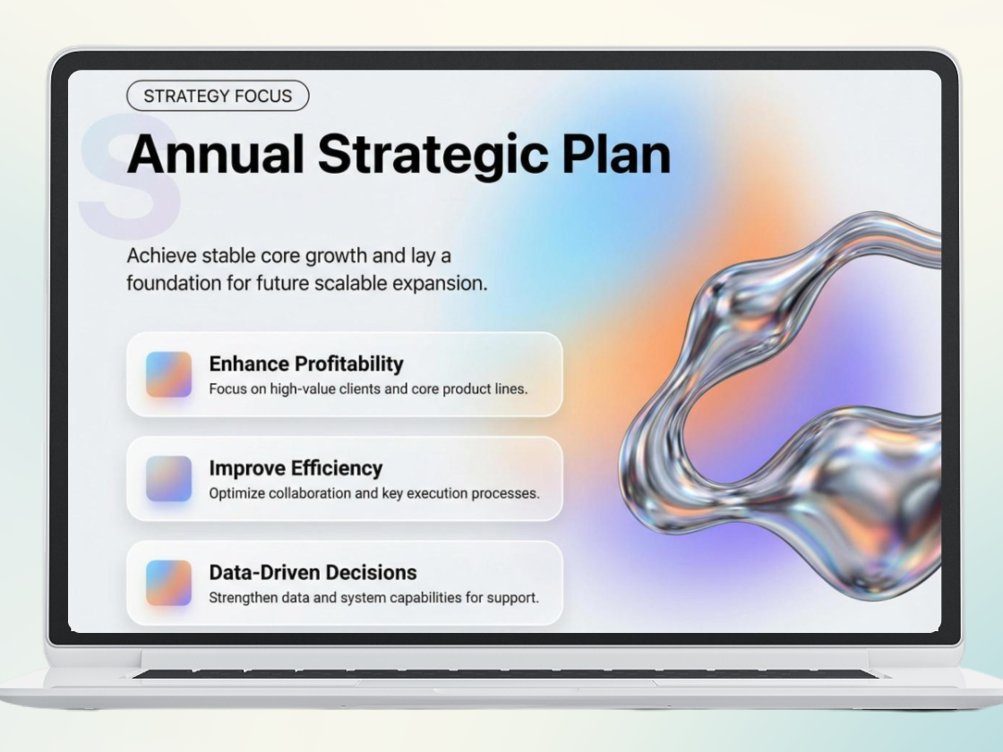 Annual Strategic Plan, From Text to Slides