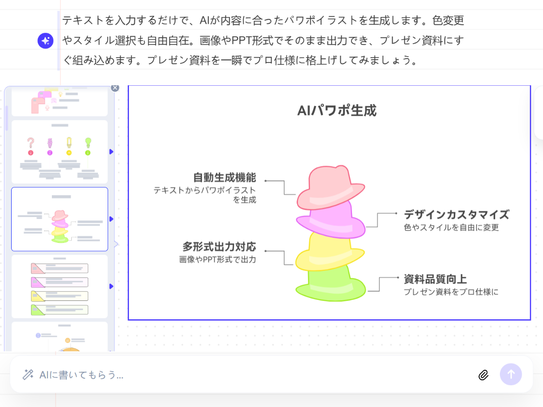 テキストからパワポイラストを生成