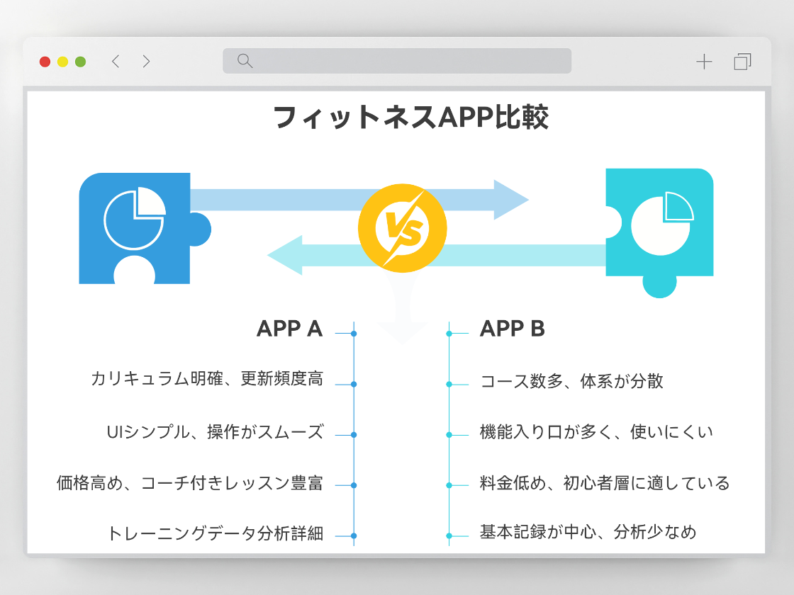 比較図で核心的な優位性を提示