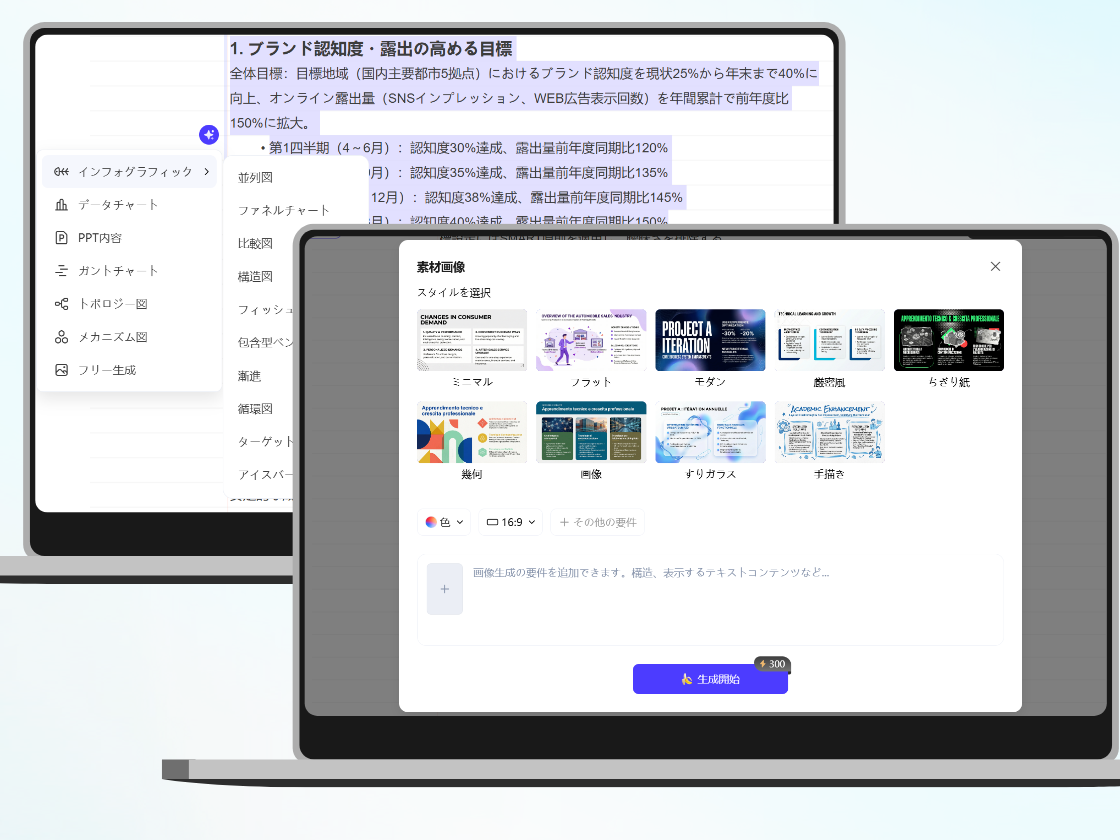 計画文から図表・PPTを即時生成