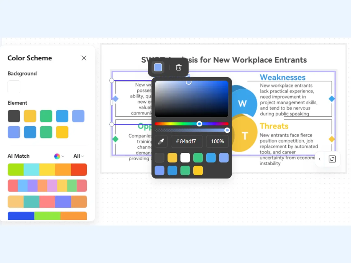 Personalizza i colori per abbinarli allo stile della tua marca  