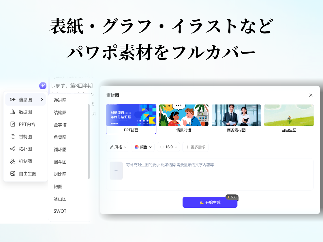 パワポ素材をフルカバー