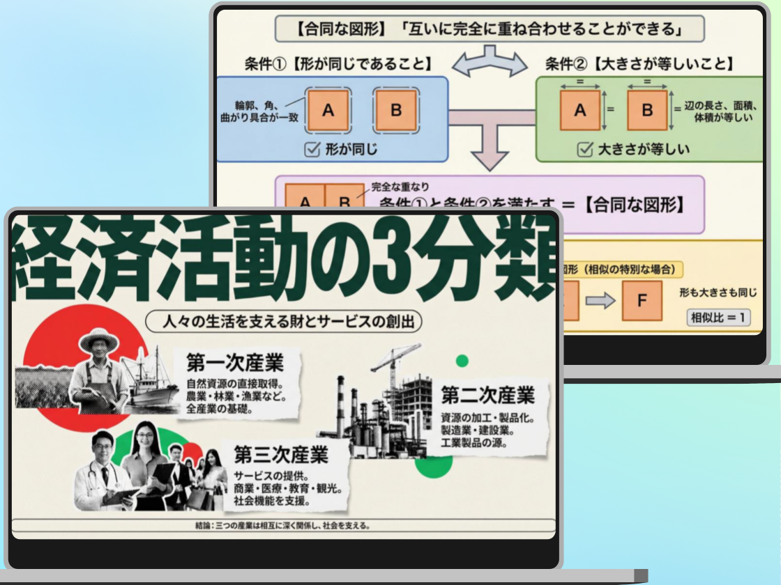 公開授業のパワポも、プロ品質に