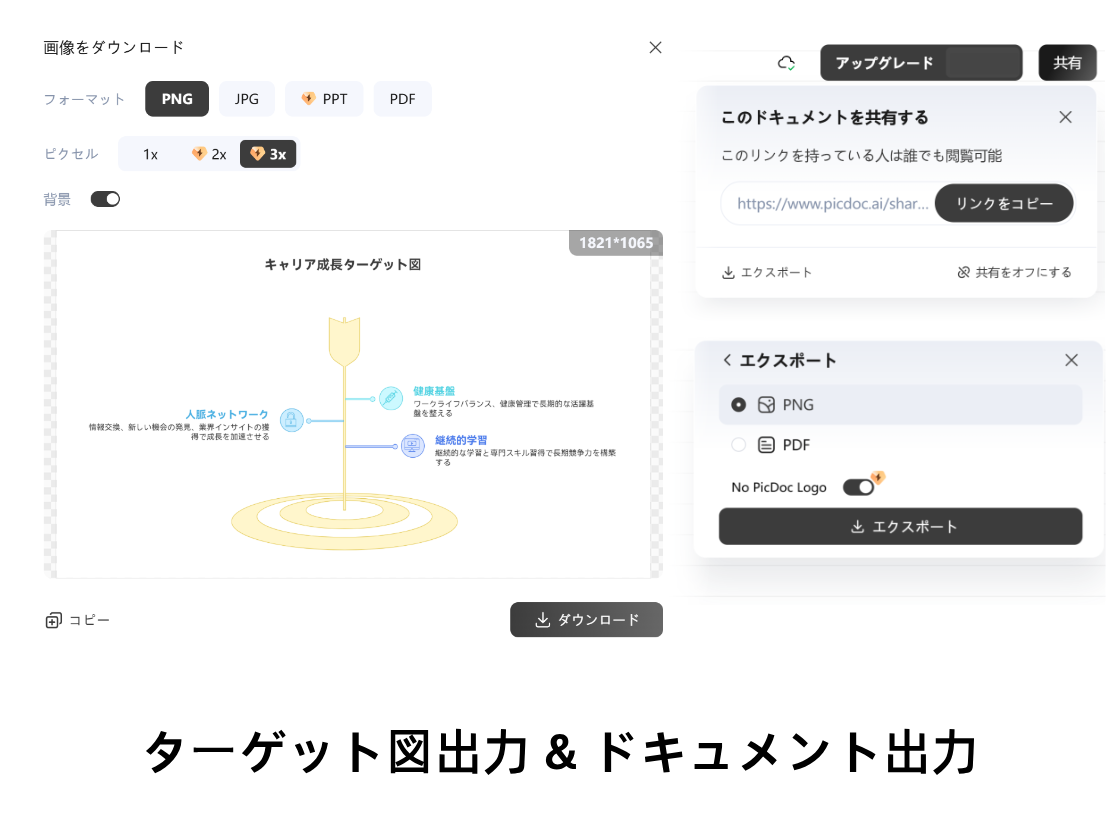 画像・文書ファイル・リンクとして出力