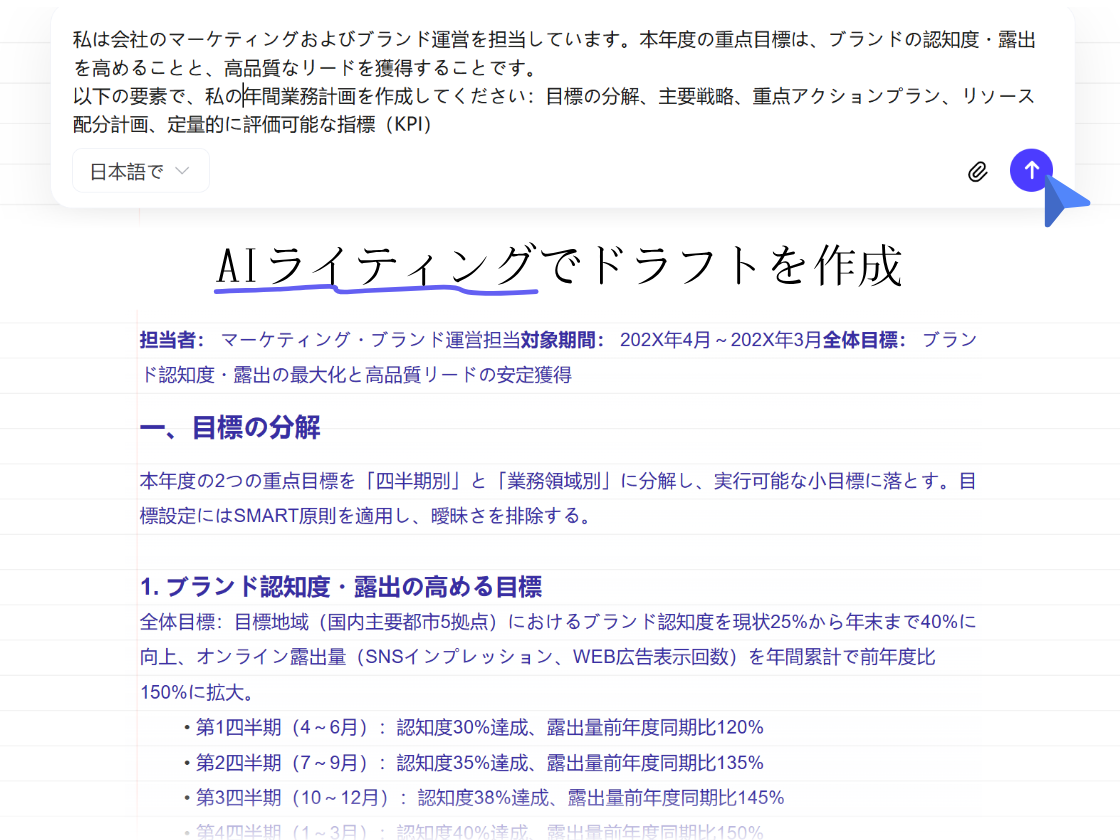 AIライティングで骨組みを自動整理