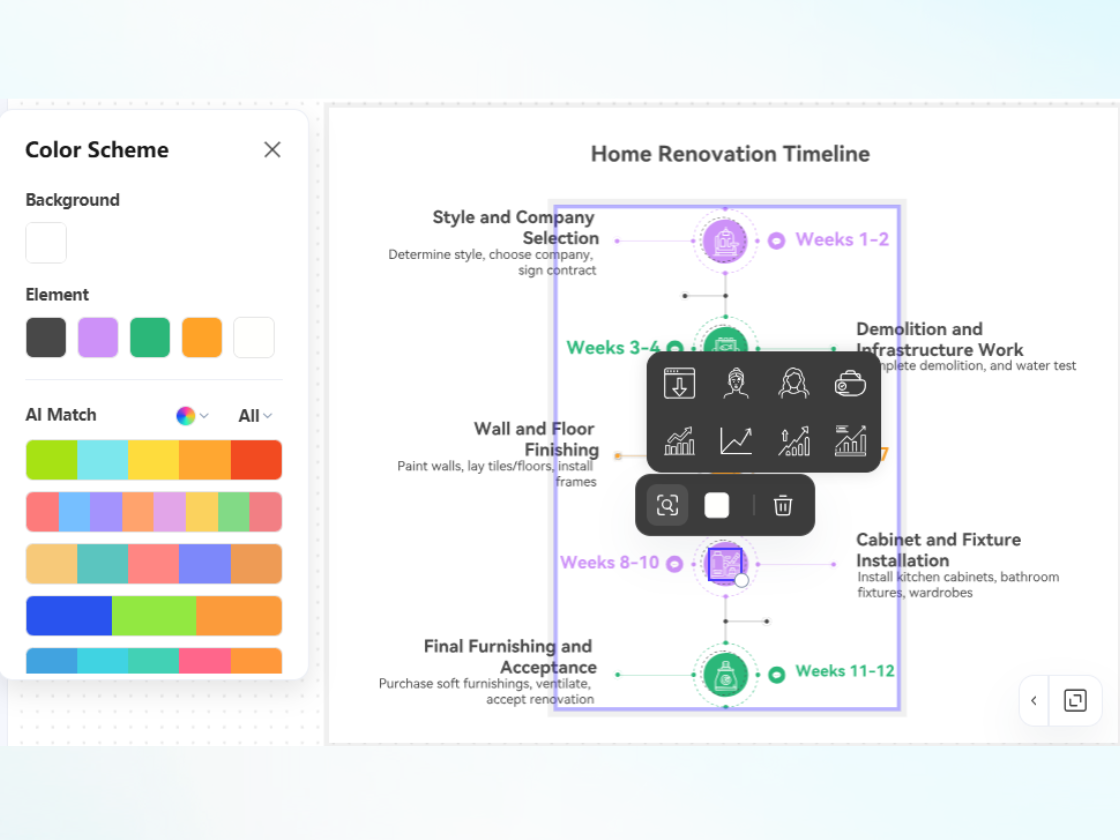 One-Click Color Switch to Create Personalized Timeline
