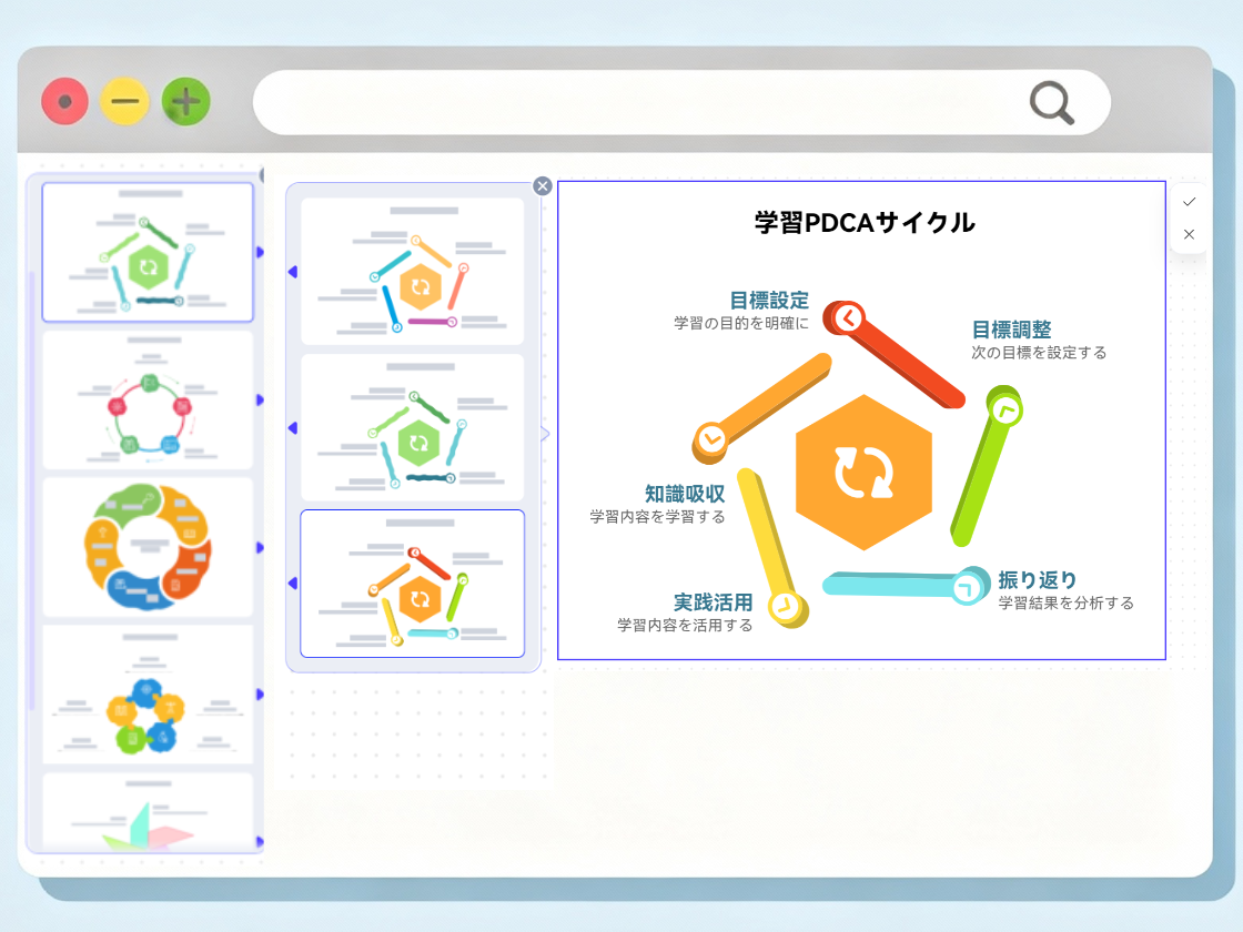 多彩でプロ仕様のサイクル図テンプレート