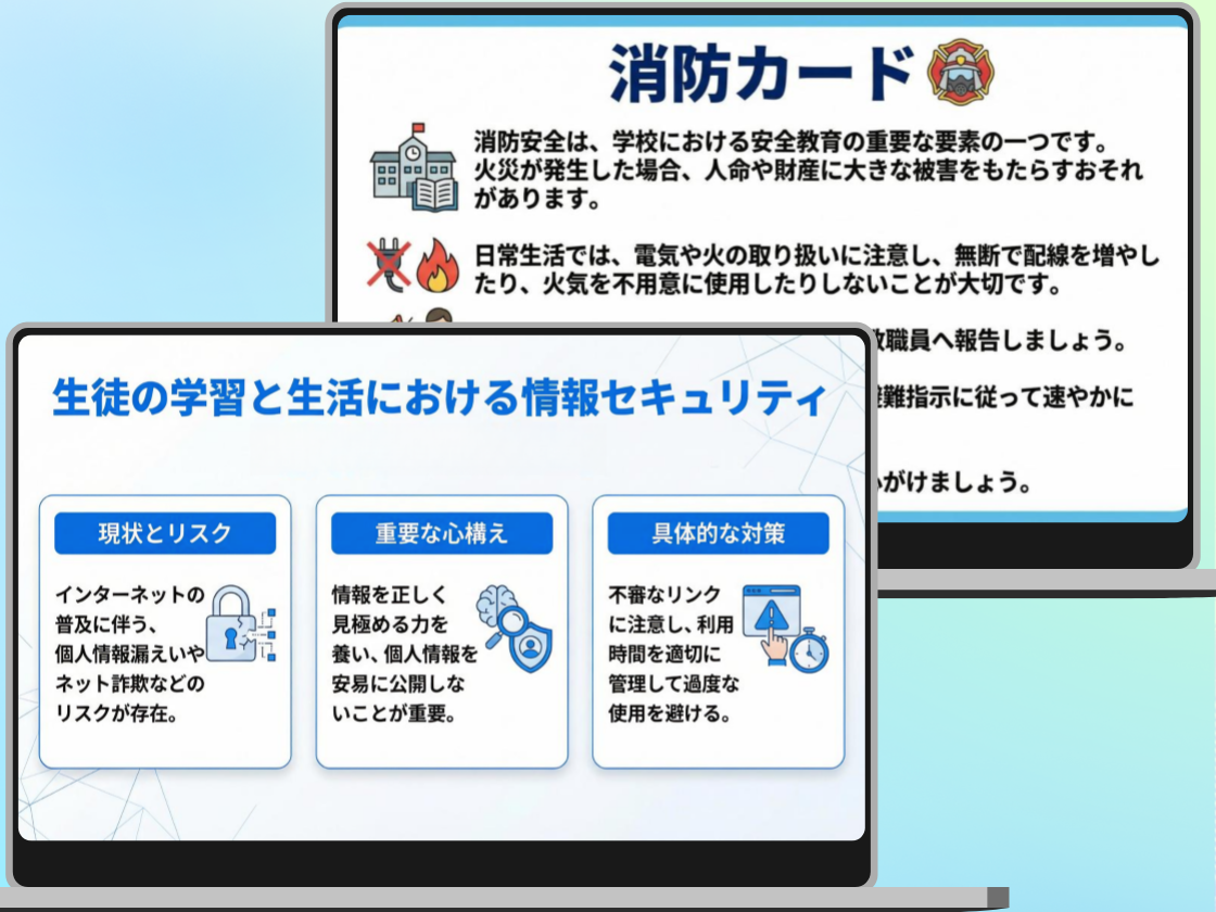 学級活動・教育イベント資料も簡単作成