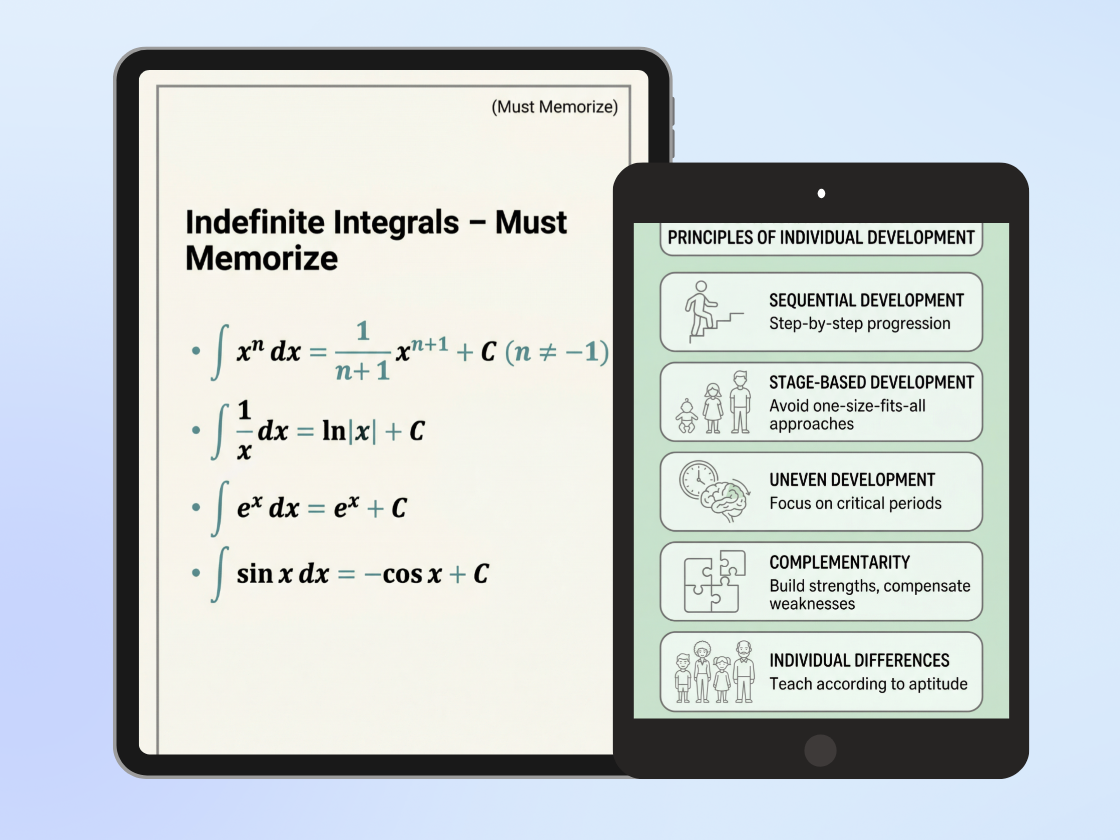 Fiches d'étude axées sur les examens