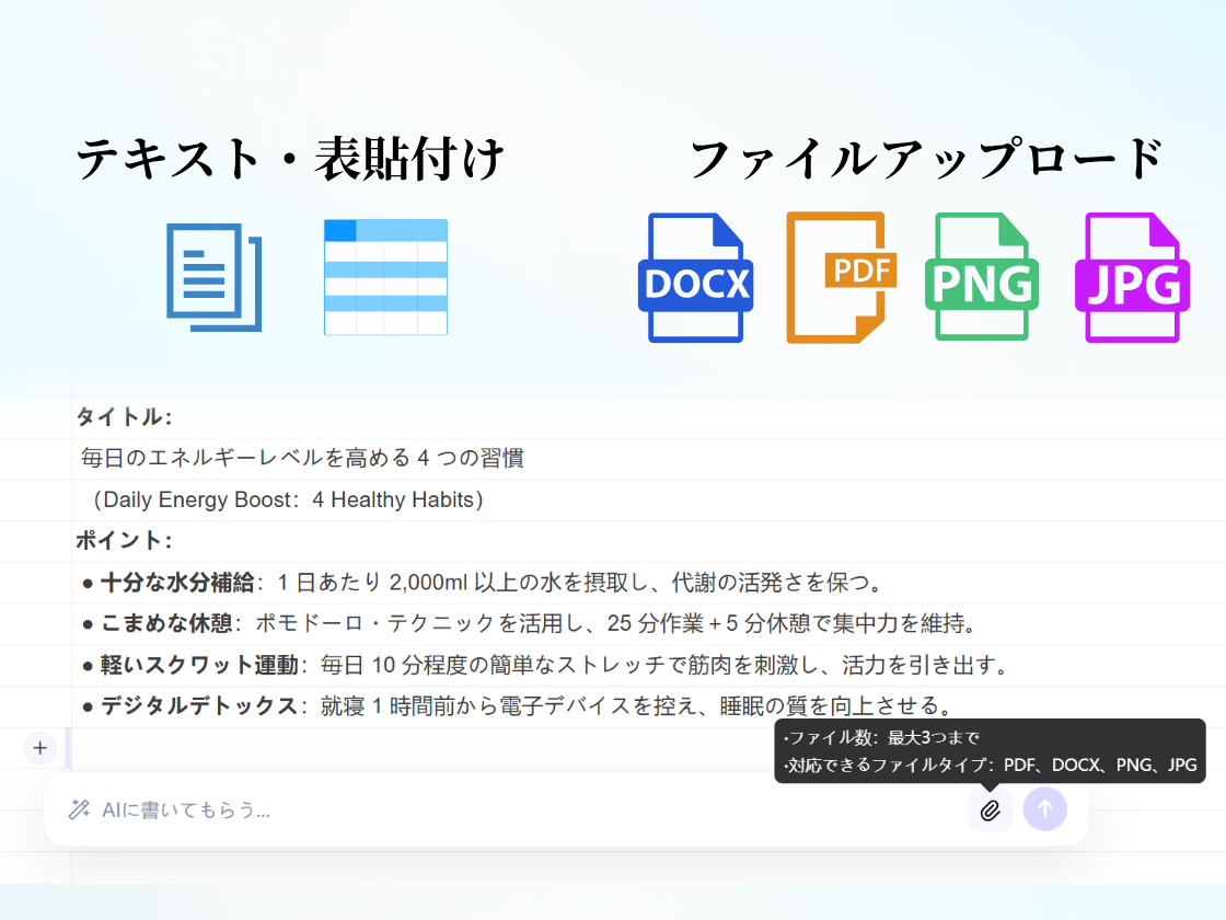 既存資料の多形式入力